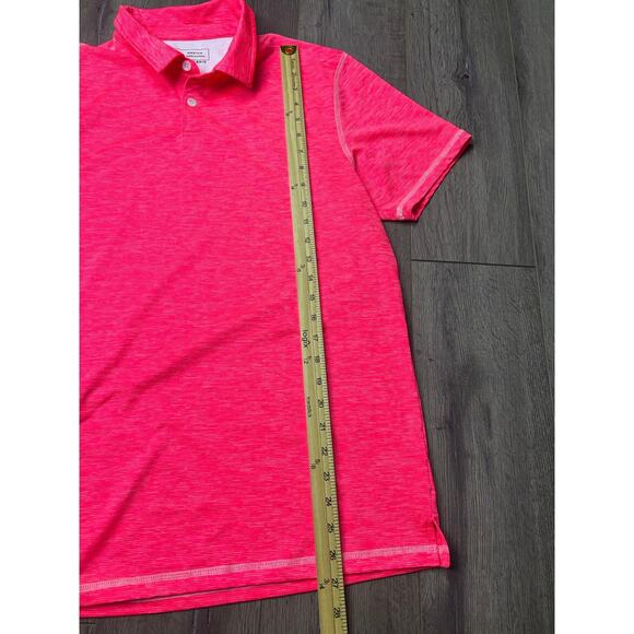 BKE Men’s Neon Coral Performance Polo Shirt Medium Stretch Golf Activewear - Picture 2 of 5